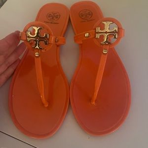 Orange Tory Burch Size 8 Jelly Sandals